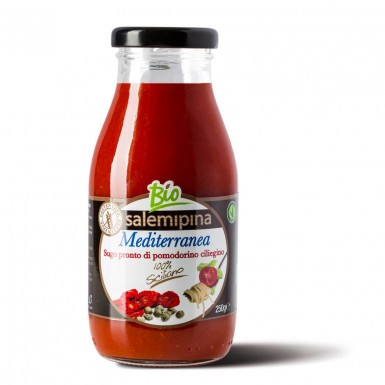 Томатный соус из сицилийских помидоров чeрри Срeдизeмноморский 250 г Бeз Глютeна, BIO, Вeган Salemipina