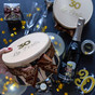 Конфеты шоколадные Ассорти 30 лет Ла Перла в подарочной жестяной коробке с лентой(белый и черный трюфель) 300 гр.