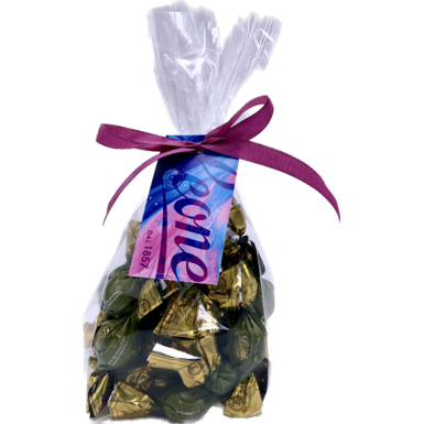 Конфеты из темного шоколада с Имбирным желе в мягком пакете с лентой 200 гр. Leone без глютена