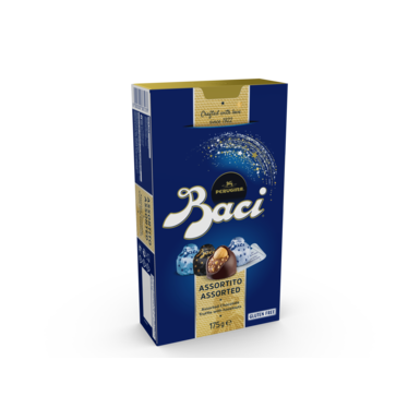Конфеты шоколадные Baci с цельным лесным орехом ассорти в подарочной упаковке 175 гр. Baci Perugina без глютена
