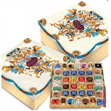 Элегантная подарочная коробка шоколадных коллекционных конфет ассорти пралине Allegoria 490 гр. Vannucci