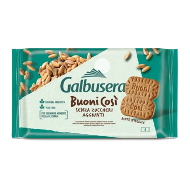 Печенье цельнозерновое с молоком Buoni Cosi Galbusera без сахара 300г