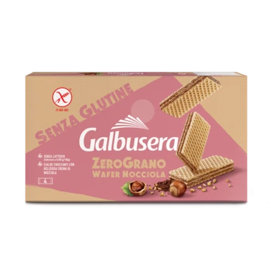 Вафли с кремом из фундука Zero Gluten без глютена Galbusera 180г