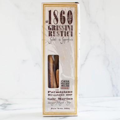 Хлебные палочки Гриссини рустичи с 1860 г.с пармеджано реджано и морской солью 200 гр. Casa Vecchio Mulino
