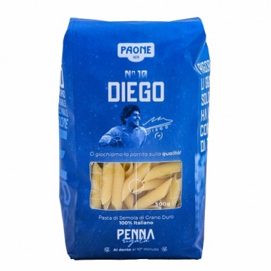 Паста из твердых сортов пшеницы 100% итальяно Пенне Ригате 500 гр.№ 10 Diego