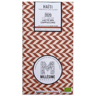 Шоколад Органический Премиум молочный Капуччино 50% какао Гаити ручной работы, без глютена Millesime70 гр.